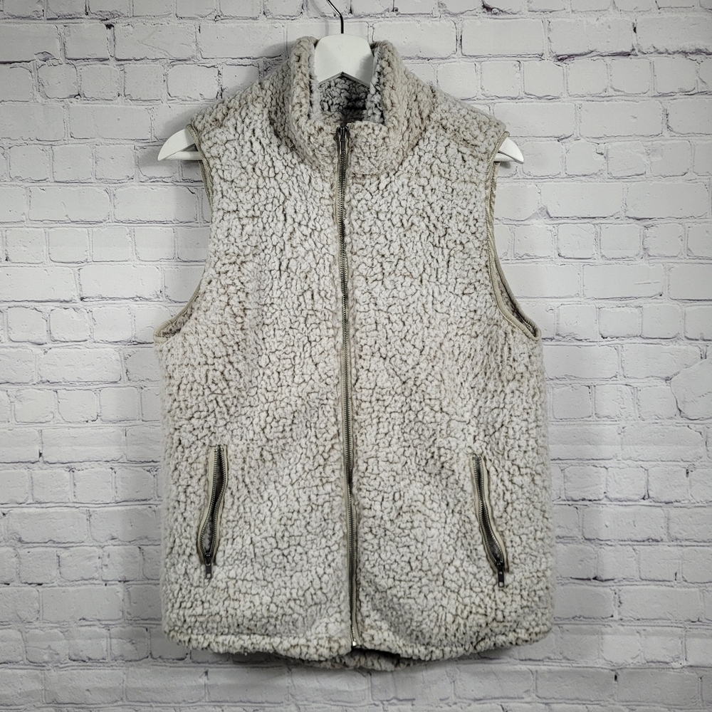 Thread & Supply Pile Sleeveless Zip Up Sherpa Sweater Vest
